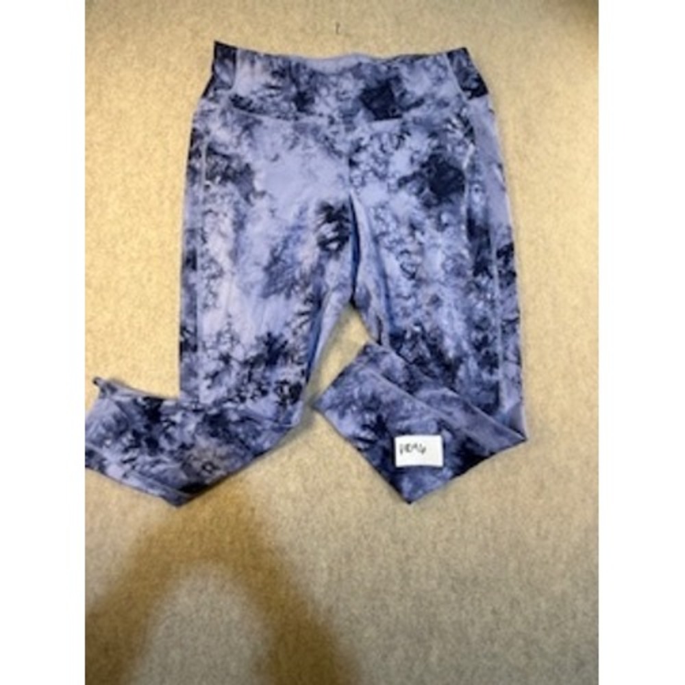 DSG Womens Tie Dye High Waisted 7/8‎ Leggings Purple Navy Blue Plus Size 1X